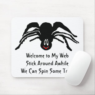 Funny Cartoon Zwart Spider Halloween Zwart Weduwe Muismat