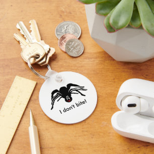 Funny Cartoon Zwart Spider Halloween Zwart Weduwe Sleutelhanger