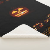 Funny Carved Pumpkins Jack O'Lantern Halloween Sherpa Deken (3/4)