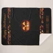 Funny Carved Pumpkins Jack O'Lantern Halloween Sherpa Deken (Voorkant (horizontaal))