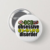 Funny Casino Addict Ronde Button 5,7 Cm (Voorkant /achterkant)