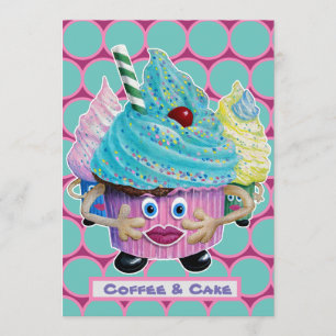 Funny casual Friends, Family Cake en koffie Kaart