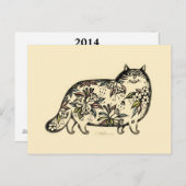 Funny Cat 2014 Calendar Briefkaart (Voorkant / Achterkant)