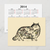 Funny Cat 2014 Calendrier Carte postale (Devant / Derrière)