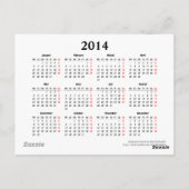 Funny Cat 2014 Calendrier Carte postale (Dos)