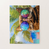 Funny Cat 675 Beach Legpuzzel (Verticaal)