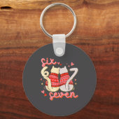 Funny Cat 67 Meme Six Seven Gen Alpha Slang Valent Sleutelhanger (Voorkant)