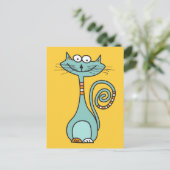 Funny Cat aangepaste kleur briefkaart (Staand voorkant)