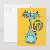 Funny Cat aangepaste kleur briefkaart (Voorkant / Achterkant)