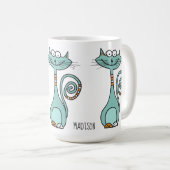 Funny Cat aangepaste naam mokken (Voorkant rechts)