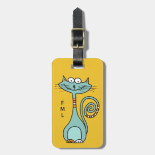 Funny Cat aangepaste tekst en kleuren bagagelabels
