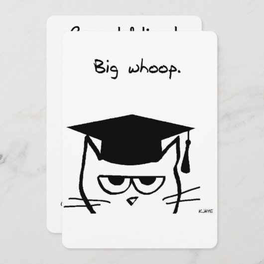 Funny Cat Afstuderen Aankondiging of Afstudeerder (Voorkant / Achterkant)