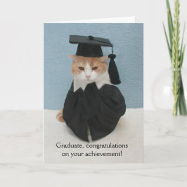 Funny Cat Afstuderen Kaart