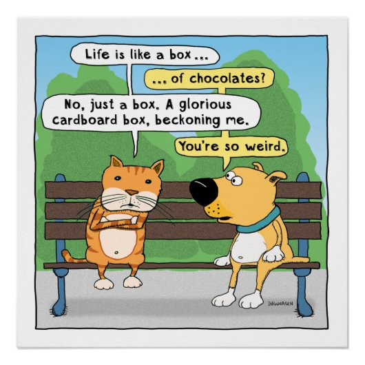 Funny Cat and Dog Poster Perfect Poster (Voorkant)