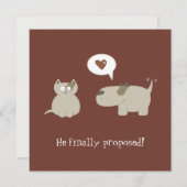 Funny Cat and Dog Save the Date Calls (Voorkant / Achterkant)