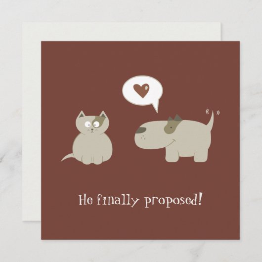 Funny Cat and Dog Save the Date Calls (Voorkant / Achterkant)