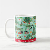 Funny Cat and Kersttree Custom Coffee Mok (Links)