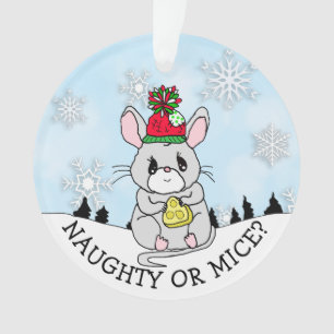 Funny Cat and Mouse Kerstmis Ornament