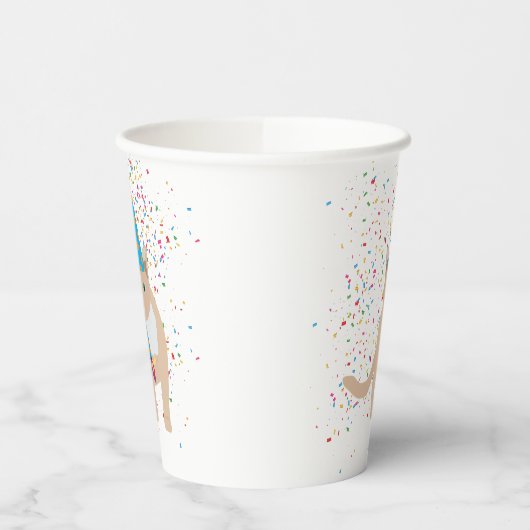 Funny Cat Animals met een partij Papieren Bekers (Links)