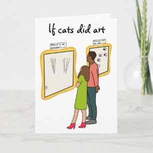 Funny cat art verjaardagskaart voor katten-papa of kaart