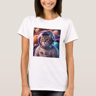 Funny Cat Astronaut in de ruimte T-shirt