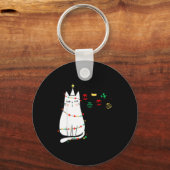 Funny Cat Ball Buster Christmas Humor  Sleutelhanger (Voorkant)