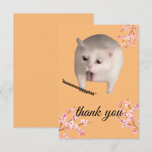 Funny cat bedankt voor je kaart (Voorkant / Achterkant)