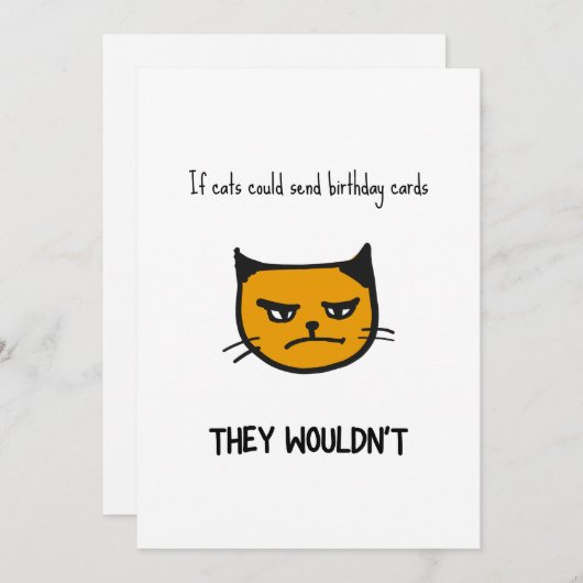 Funny Cat Birthday Card (Voorkant / Achterkant)