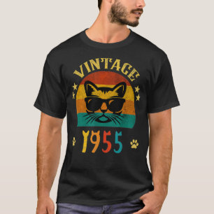Funny Cat Birthday Gift 1955 Mannen Vrouwen 67 T-shirt