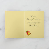 Funny Cat Black en Gold Kerstmis Feestdagen Kaart (Binnen)