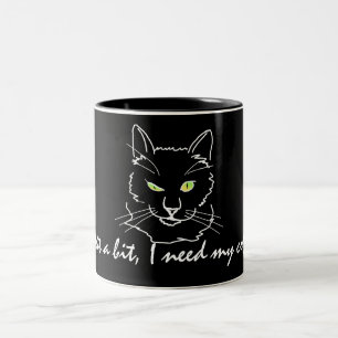 Funny Cat Black Tweekleurige Koffiemok