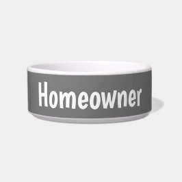 Funny cat bowl, kattenhuiseigenaar, grijs kattenge voerbakje