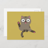 Funny Cat Briefkaart (Voorkant / Achterkant)