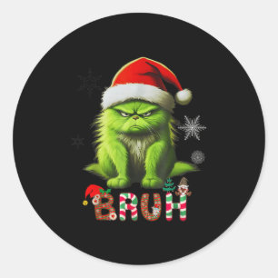 Funny Cat Bruh Gezegde Bro Ronde Sticker