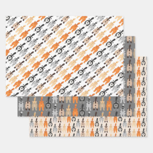 Funny Cat Butt Wrapping Paper Flat Sheet Set 3