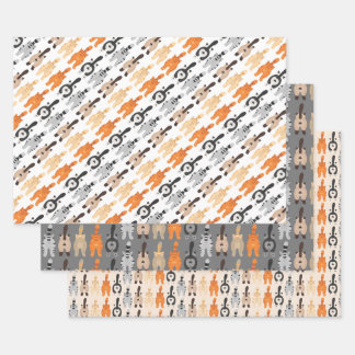 Funny Cat Butt Wrapping Paper Flat Sheet Set 3