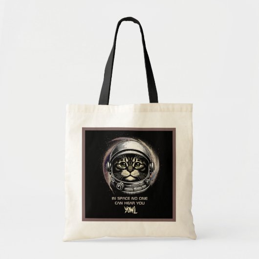 Funny Cat Canvas tas Space Parodie - Bewerkbare te (Voorkant)