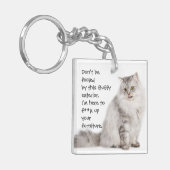Funny Cat Caption Mess-up Furmu Sleutelhanger (Voorkant Links)