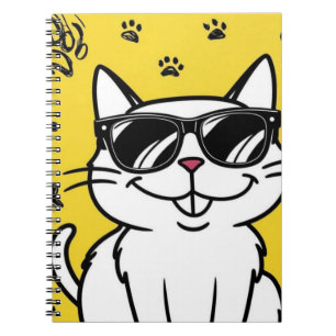 Funny Cat carnet Cartoon chat avec lunettes de sol