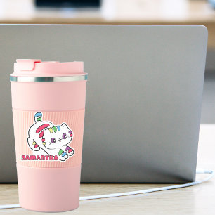 Funny Cat Cartoon Gepersonaliseerde Kleurrijke Kaw Sticker