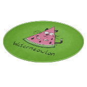 Funny Cat Cartoon Watermeloen Kinderen Snijplank (Hoek)