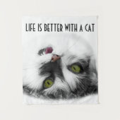 Funny Cat charming Wandkleed (Voorkant)