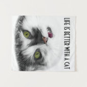 Funny Cat charming Wandkleed (Voorkant (horizontaal))