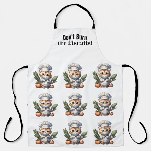 Funny Cat Chef All-Over Print Schort (Voorkant)