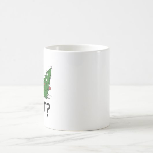 Funny Cat Christmas Mug – Cat Knocked Over Tree (Centre)