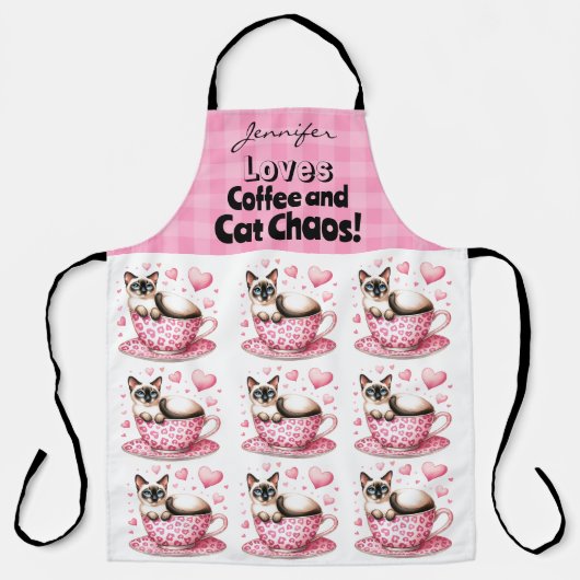 Funny Cat Coffee All-Over Print Schort (Voorkant)