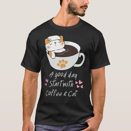 Funny Cat Coffee Inside Coffee Mok T-shirt (Voorkant)