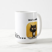 Funny Cat Coffee Mok | Denken Kat Grappig (Voorkant rechts)