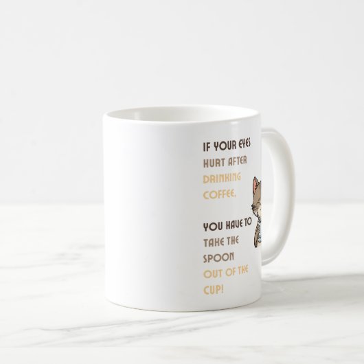 Funny Cat Coffee Mug (Devant droit)