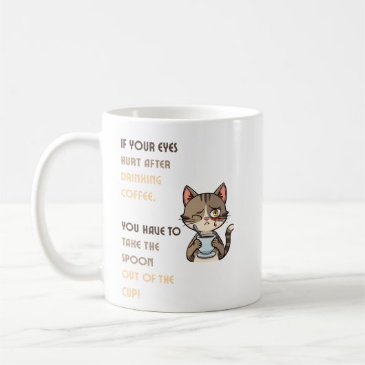 Funny Cat Coffee Mug (Gauche)